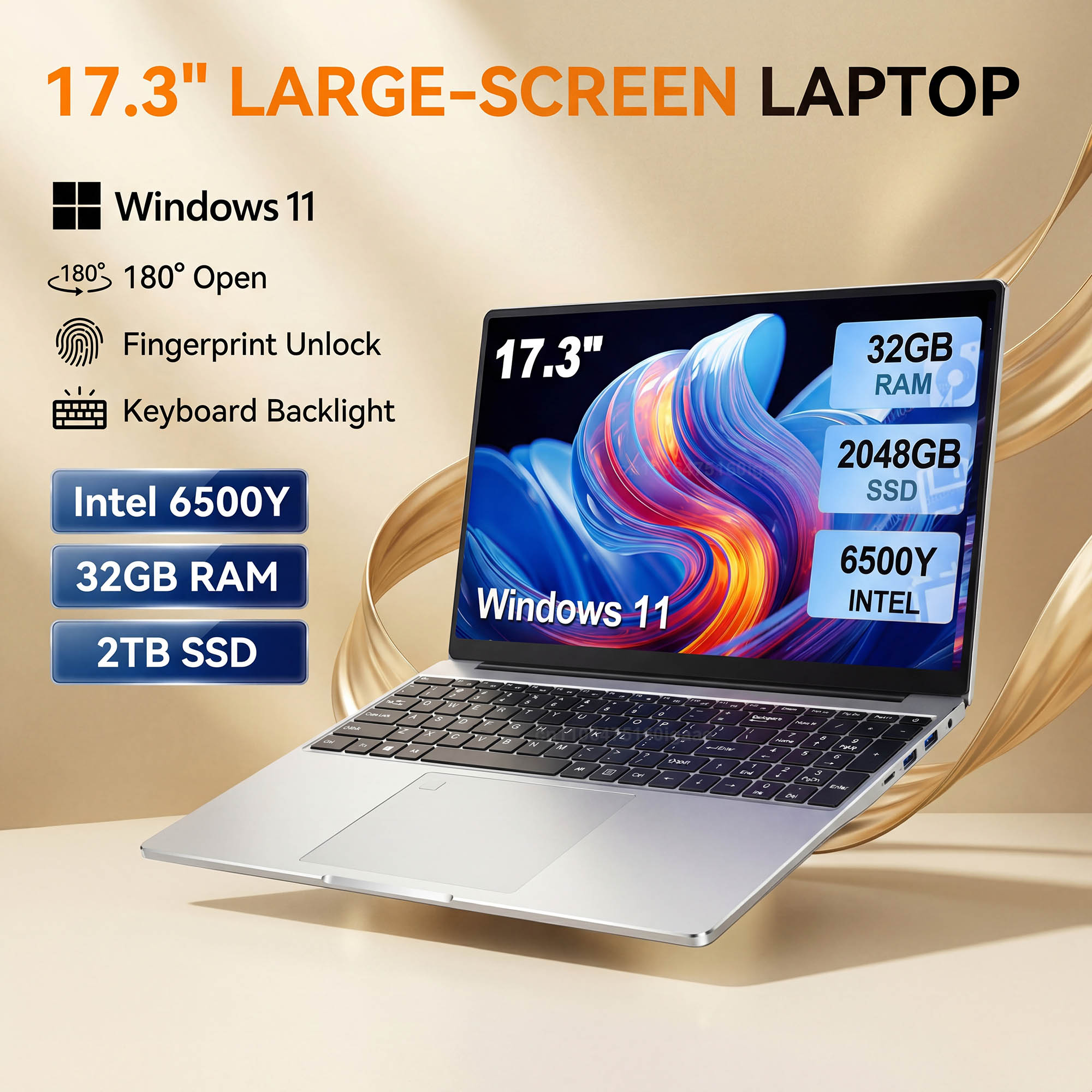 Wall Sticker - Laptop Layar Besar 17,3