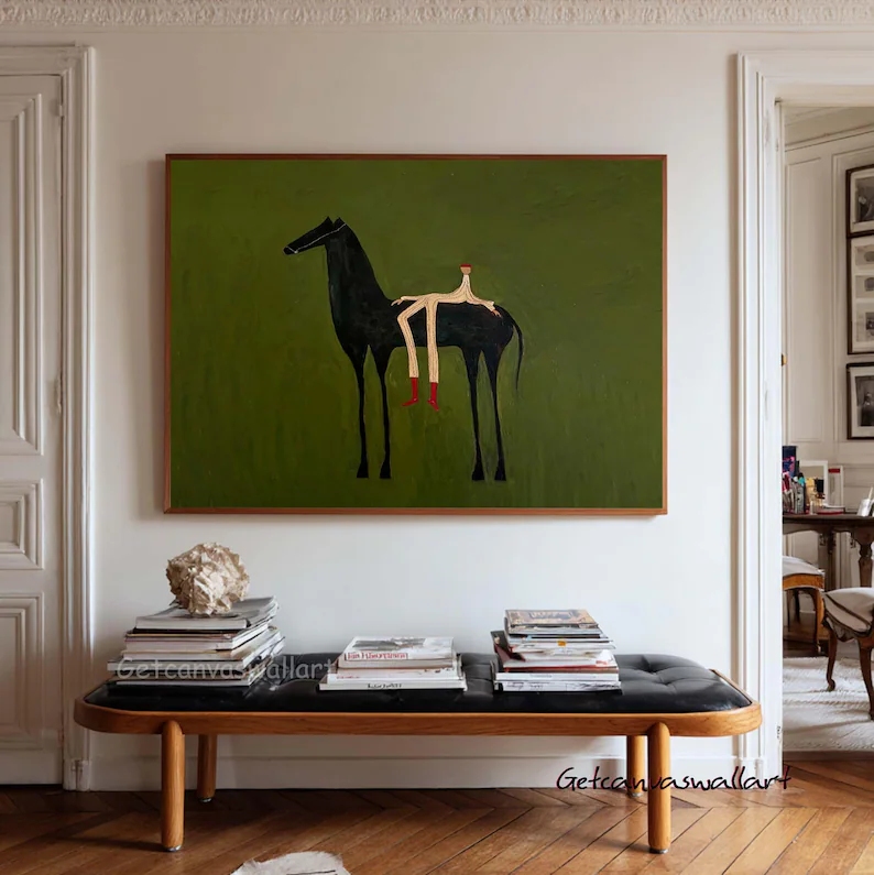 Interior Design Living Room - Lukisan Kanvas Cetak Seni Dinding Abstrak