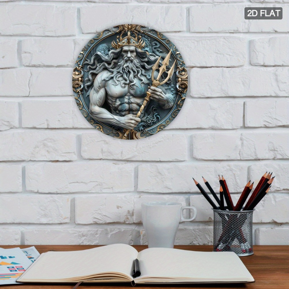 Patung Poseidon 2D Flat, 1 bua - Interior Design Living Room ulasan dan harga