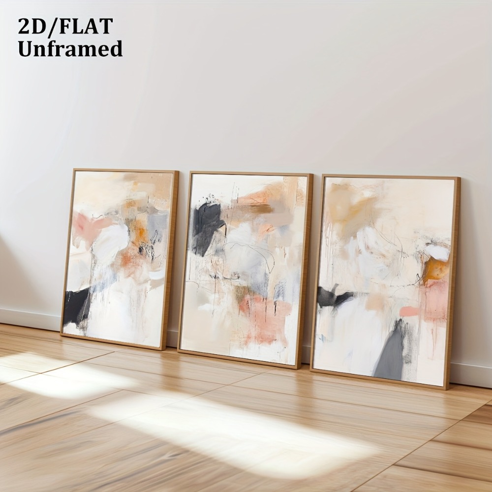 3 Buah Lukisan Seni Dekorasi D - Abstract Canvas Set ulasan dan harga