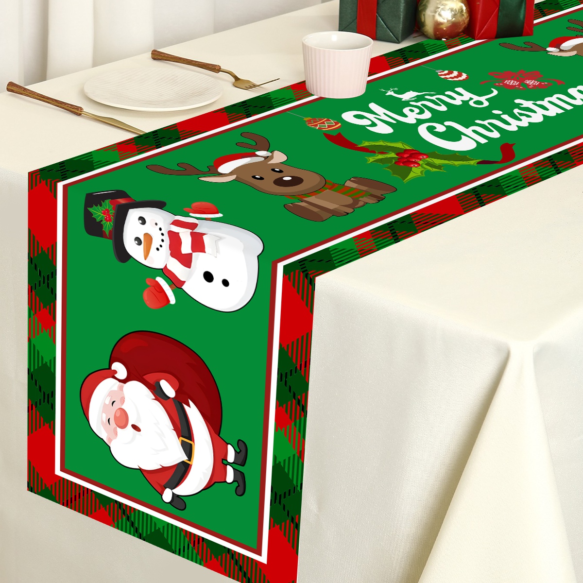 Taplak meja poliester Santa Cl - Table Runner ulasan dan harga
