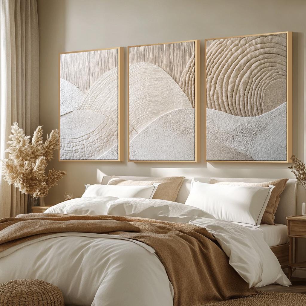 3 Buah Lukisan Kanvas Tanpa Bi - Abstract Canvas Set ulasan dan harga