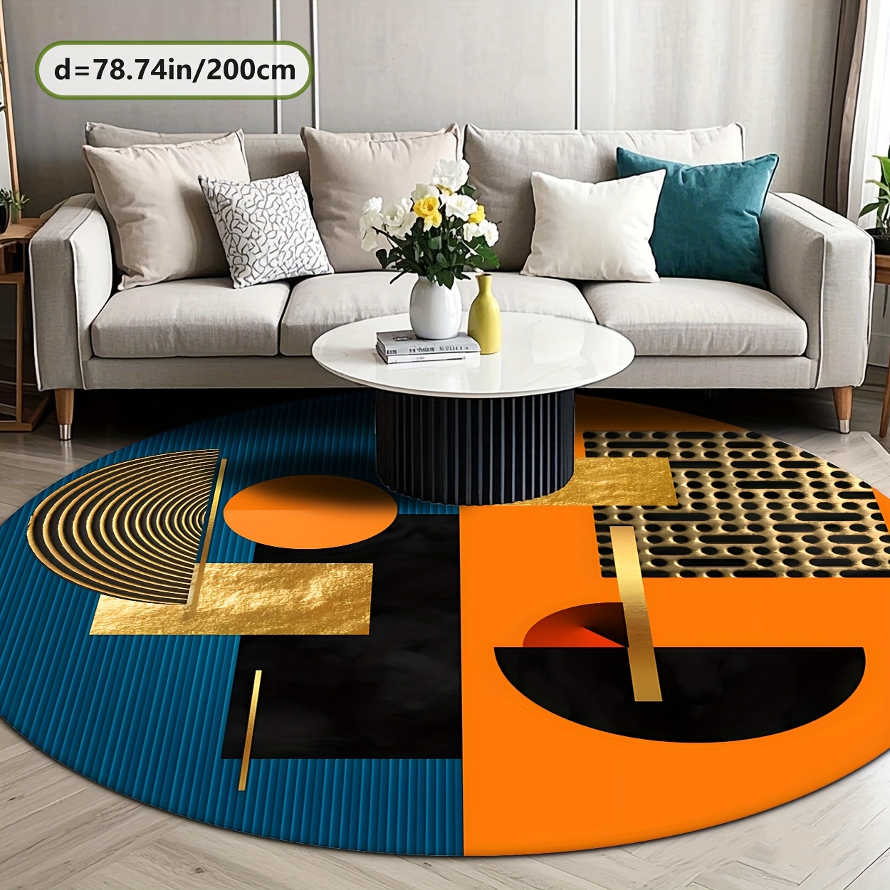 Karpet Bulat Mewah Geometris A - Interior Design High End ulasan dan harga