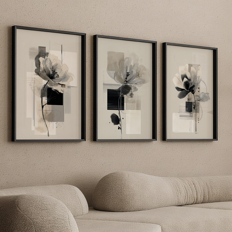 3 buah/set tanpa bingkai, Luki - Abstract Canvas Set ulasan dan harga
