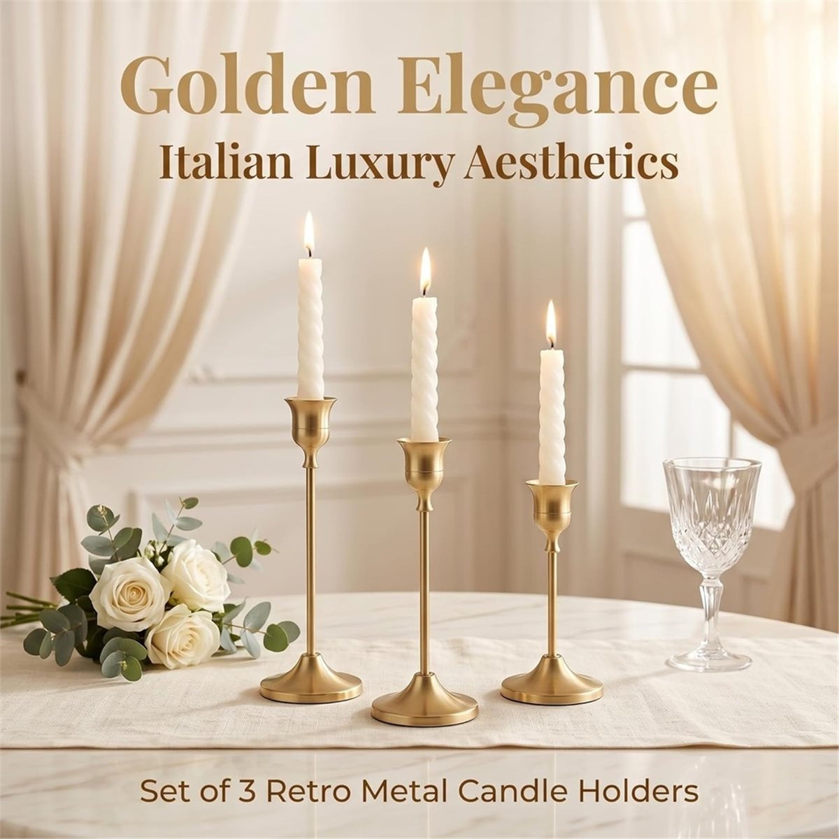 12 Buah Tempat Lilin Emas, Tem - Candle Holder Decor ulasan dan harga