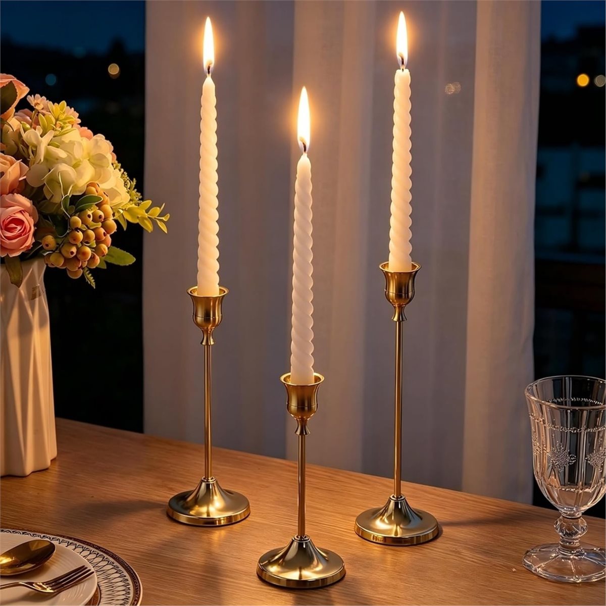12 Buah Tempat Lilin Emas, Tem - Candle Holder Decor ulasan dan harga