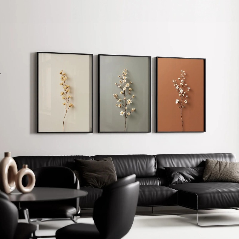 3 Buah Lukisan Kanvas Tanpa Bi - Abstract Canvas Set ulasan dan harga