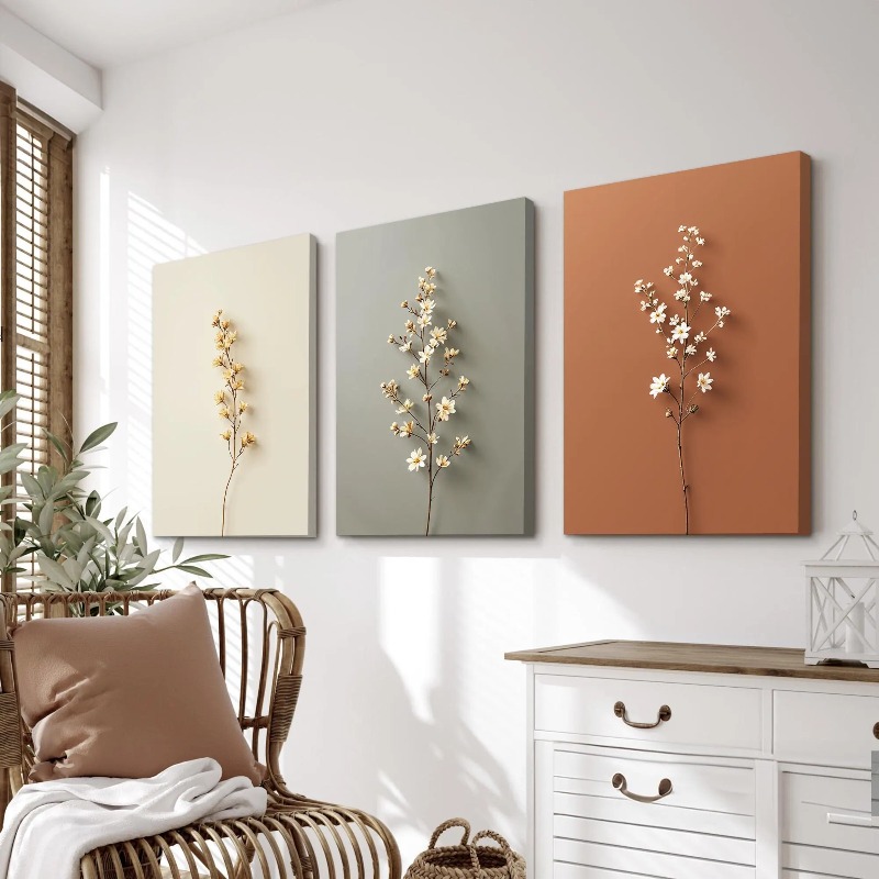 3 Buah Lukisan Kanvas Tanpa Bi - Abstract Canvas Set ulasan dan harga