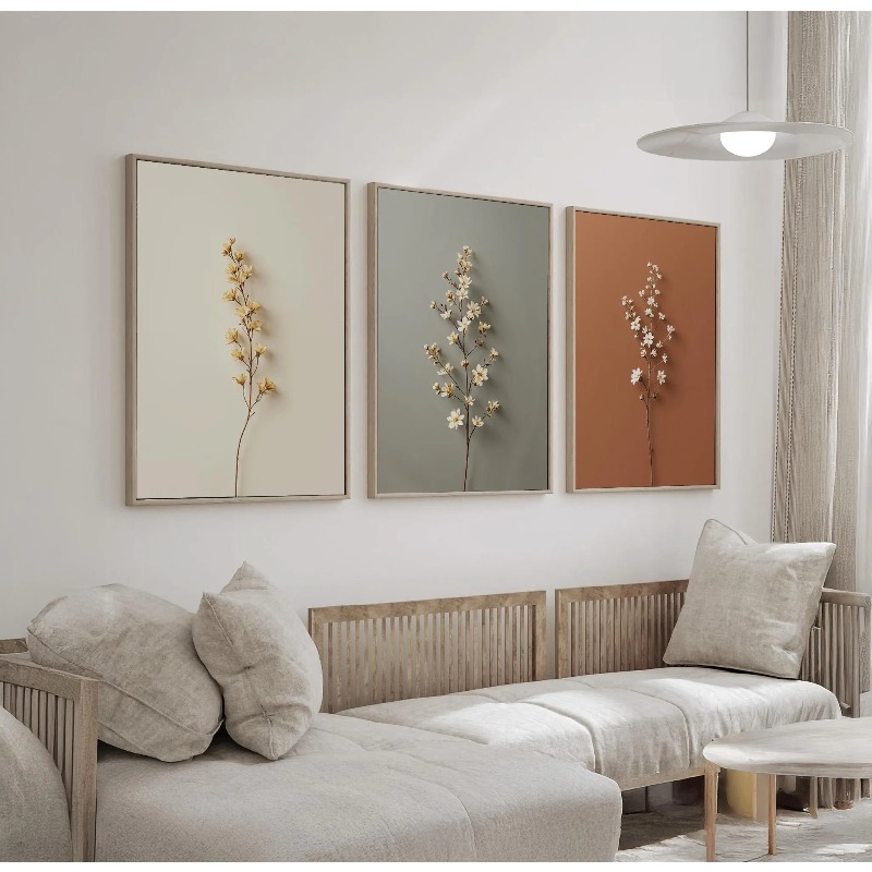 3 Buah Lukisan Kanvas Tanpa Bi - Abstract Canvas Set ulasan dan harga