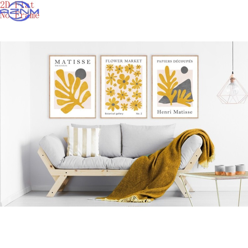 2D Flat 3pcs (Poster Kanvas Ta - Abstract Canvas Set ulasan dan harga