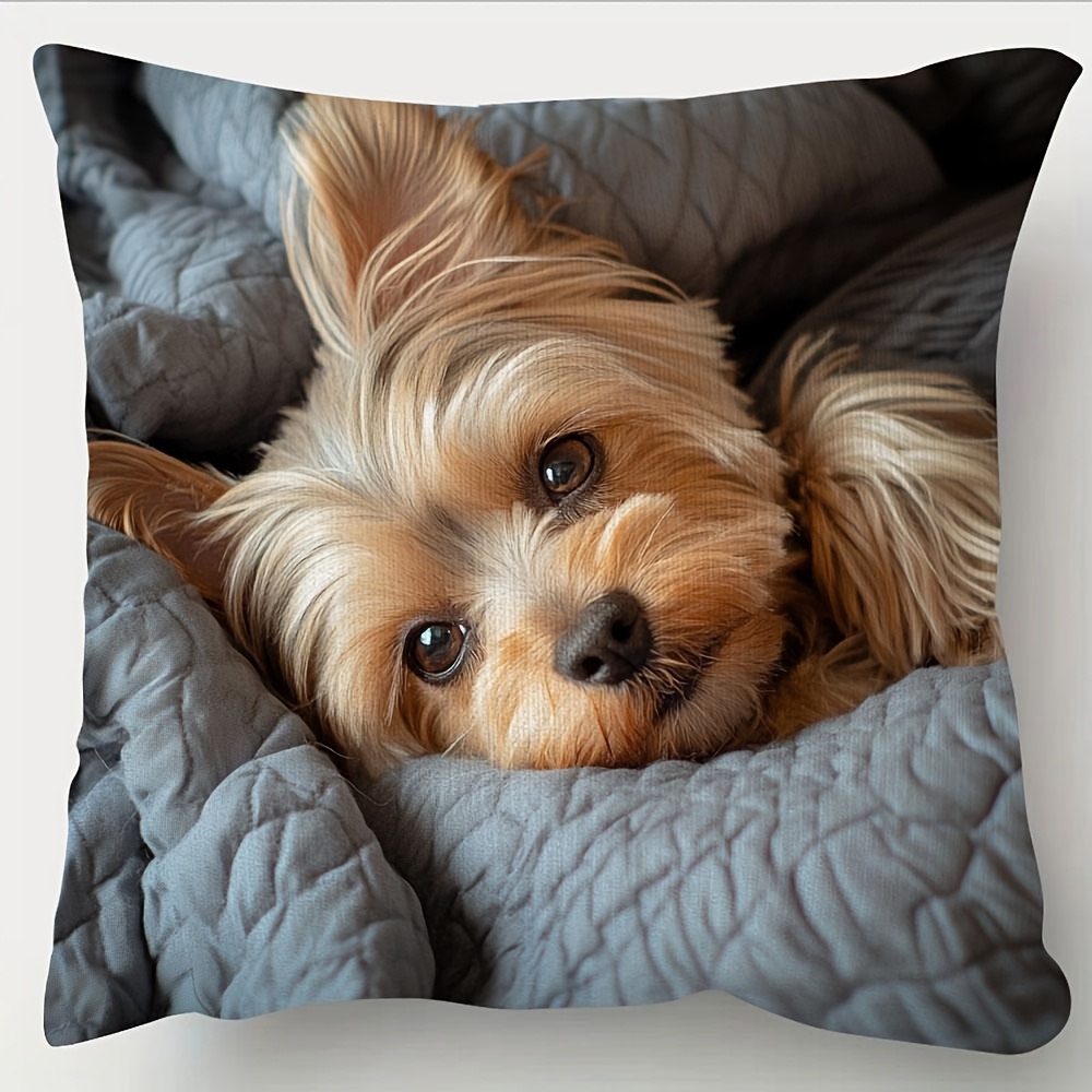 Sarung Bantal Cetak Yorkshire  - Throw Pillow ulasan dan harga